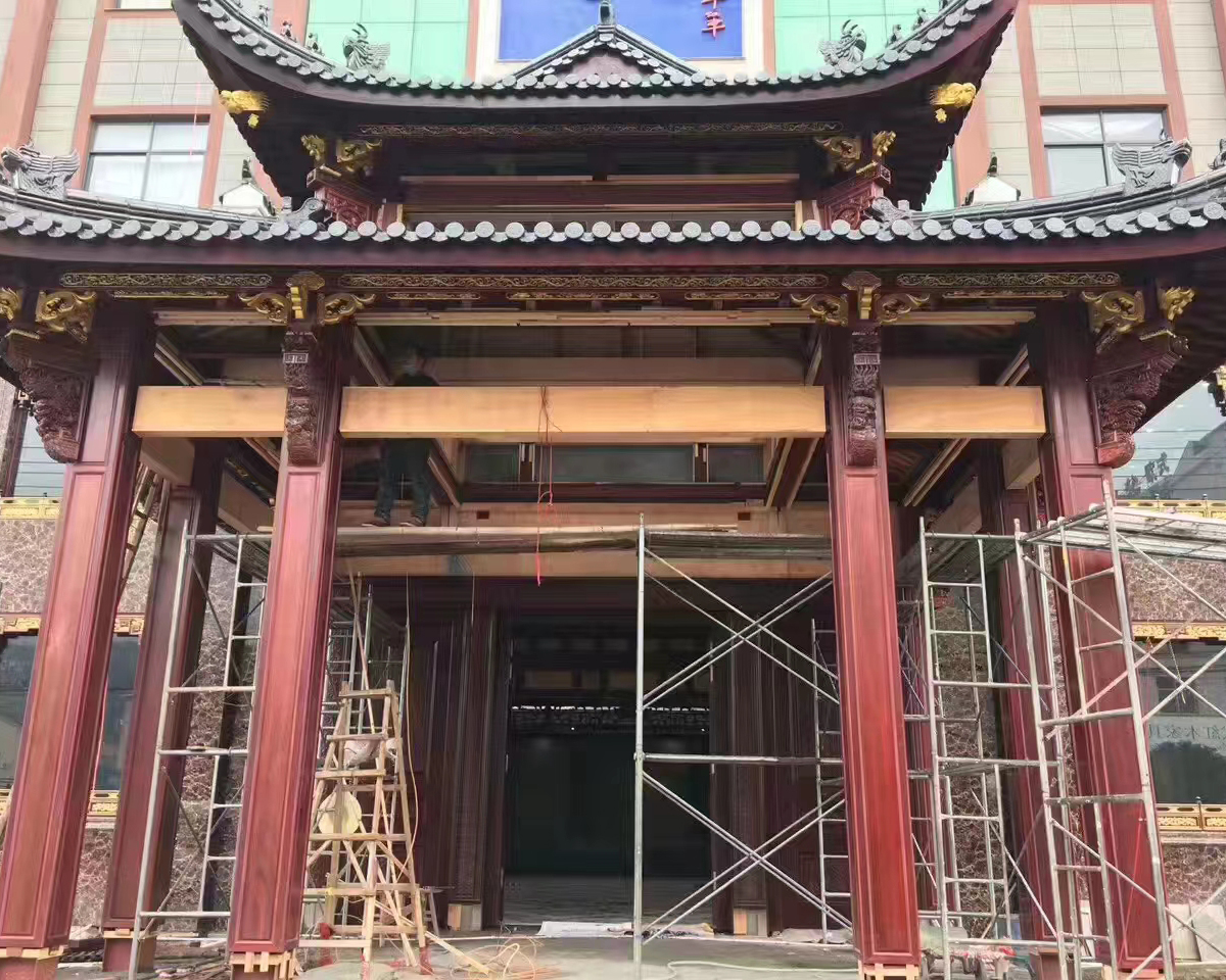 新中式鋼木結構門庭
